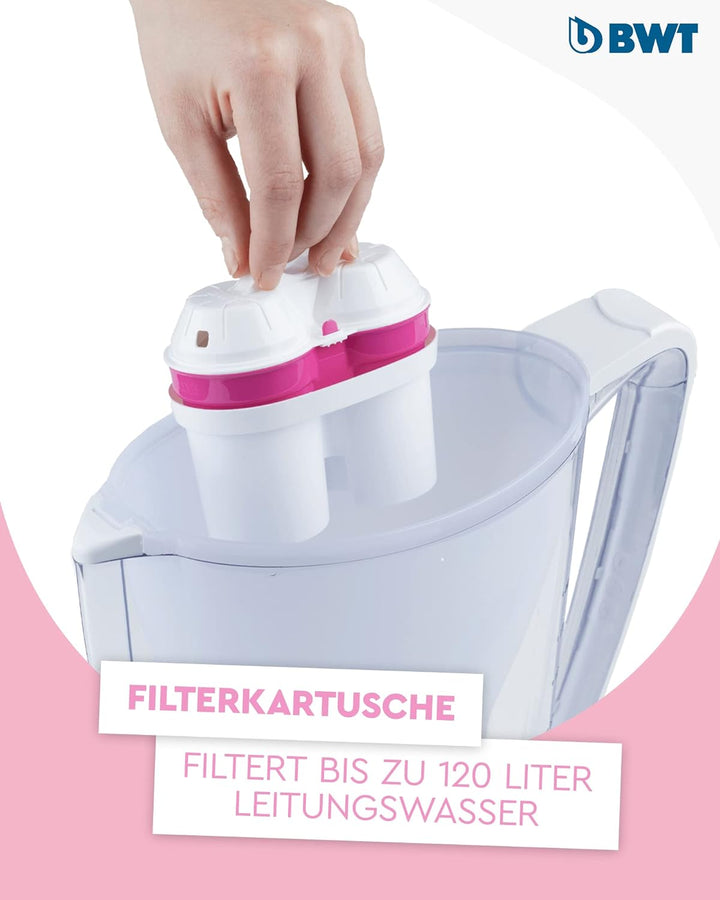 BWT - 814134 - Filterkartusche Magnesium Mineralized Water & Wasserfilter Vida Rosa 2,6L | Filter mi