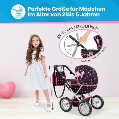 Kinderplay Puppenwagen ab 2 Jahre, Kinderwagen Puppen - Leichte und Stabile Konstruktion | Kinderpup