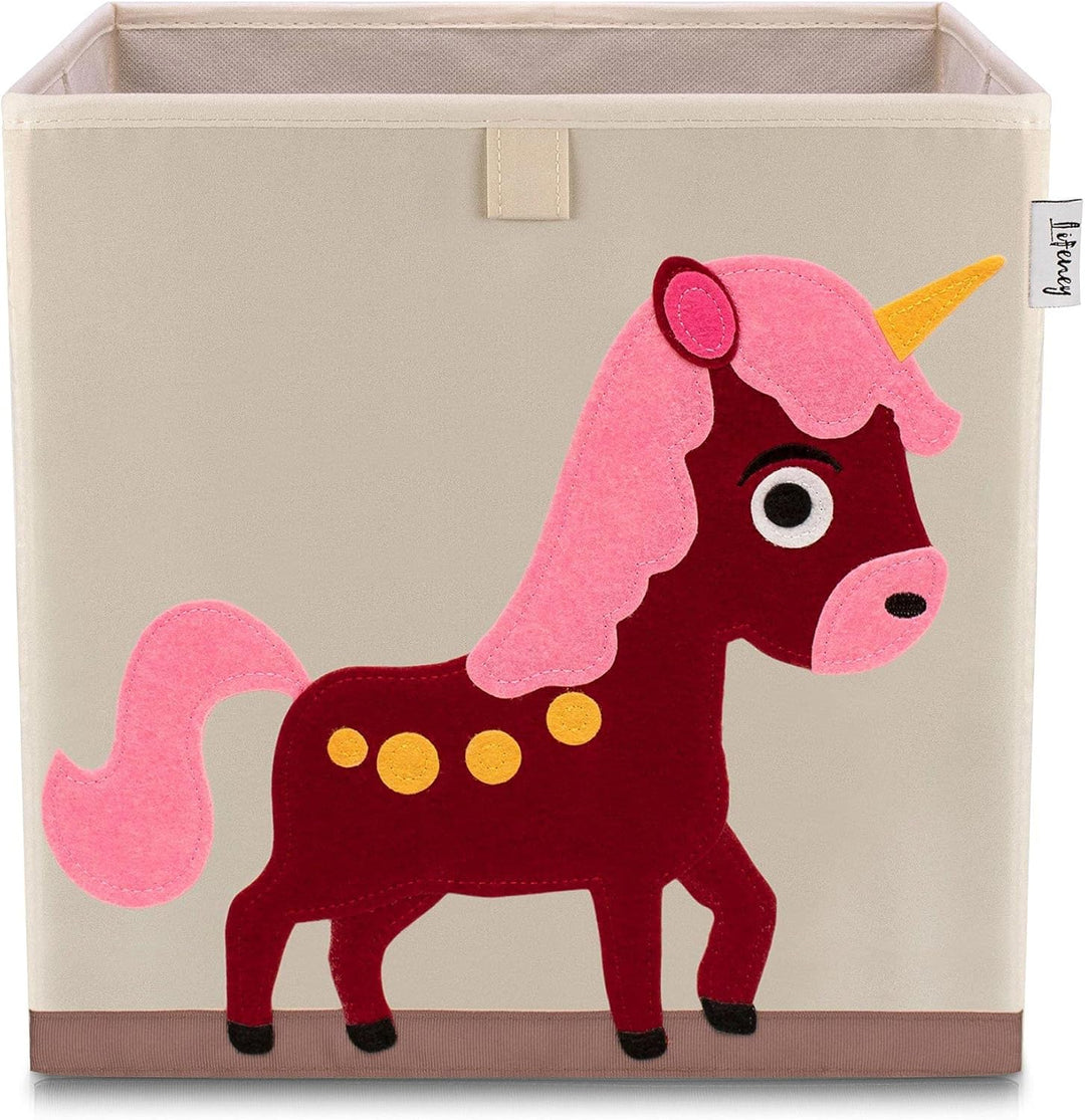 Aufbewahrungsbox im 3er Set Elefant, Schwein und Einhorn I Dreierpack Spielzeugbox mit Tiermotiv pas