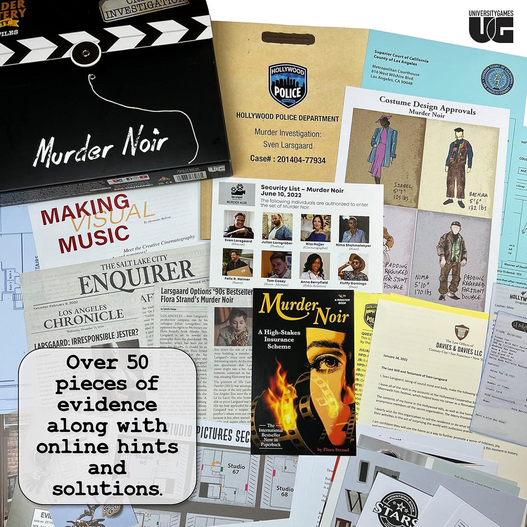 University Games Murder Mystery Party Case Files: Murder Noir für 1 oder mehr Spieler ab 14 Jahren