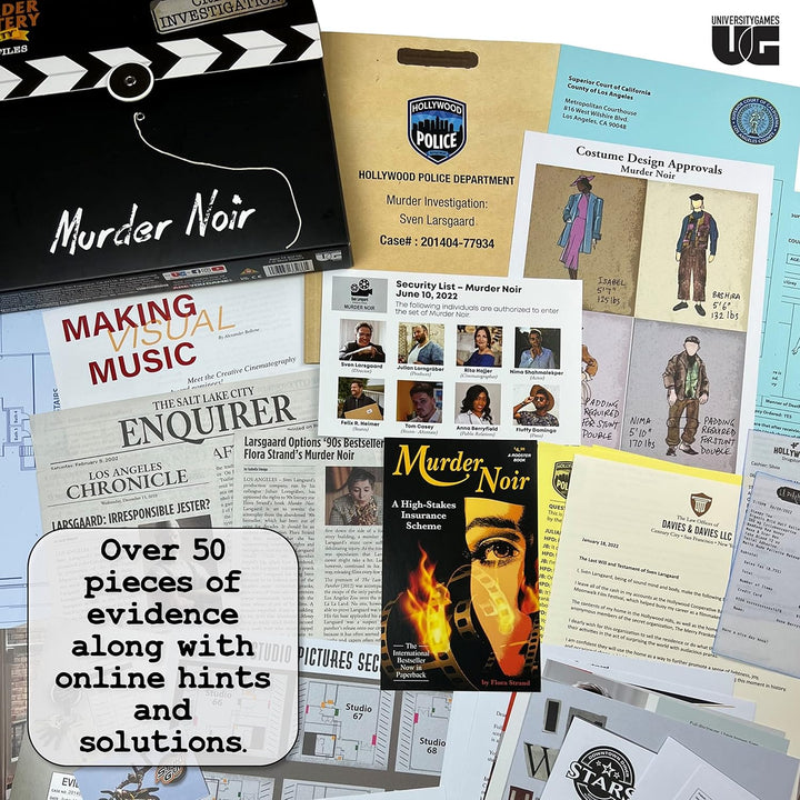 University Games Murder Mystery Party Case Files: Murder Noir für 1 oder mehr Spieler ab 14 Jahren