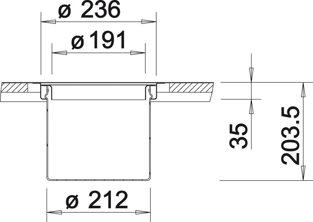 BLANCO SOLON-IF | Edelstahl | 30er Unterschrank | System zur Montage in Arbeitsplatten | 1 x 7l Eime