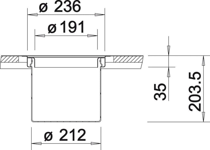 BLANCO SOLON-IF | Edelstahl | 30er Unterschrank | System zur Montage in Arbeitsplatten | 1 x 7l Eime