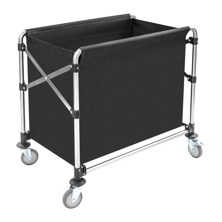 Wäschewagen mit Rädern, Edelstahl Wäschesortierwagen Klappbar, Gewerblicher Wäschewagen mit Abnehmba