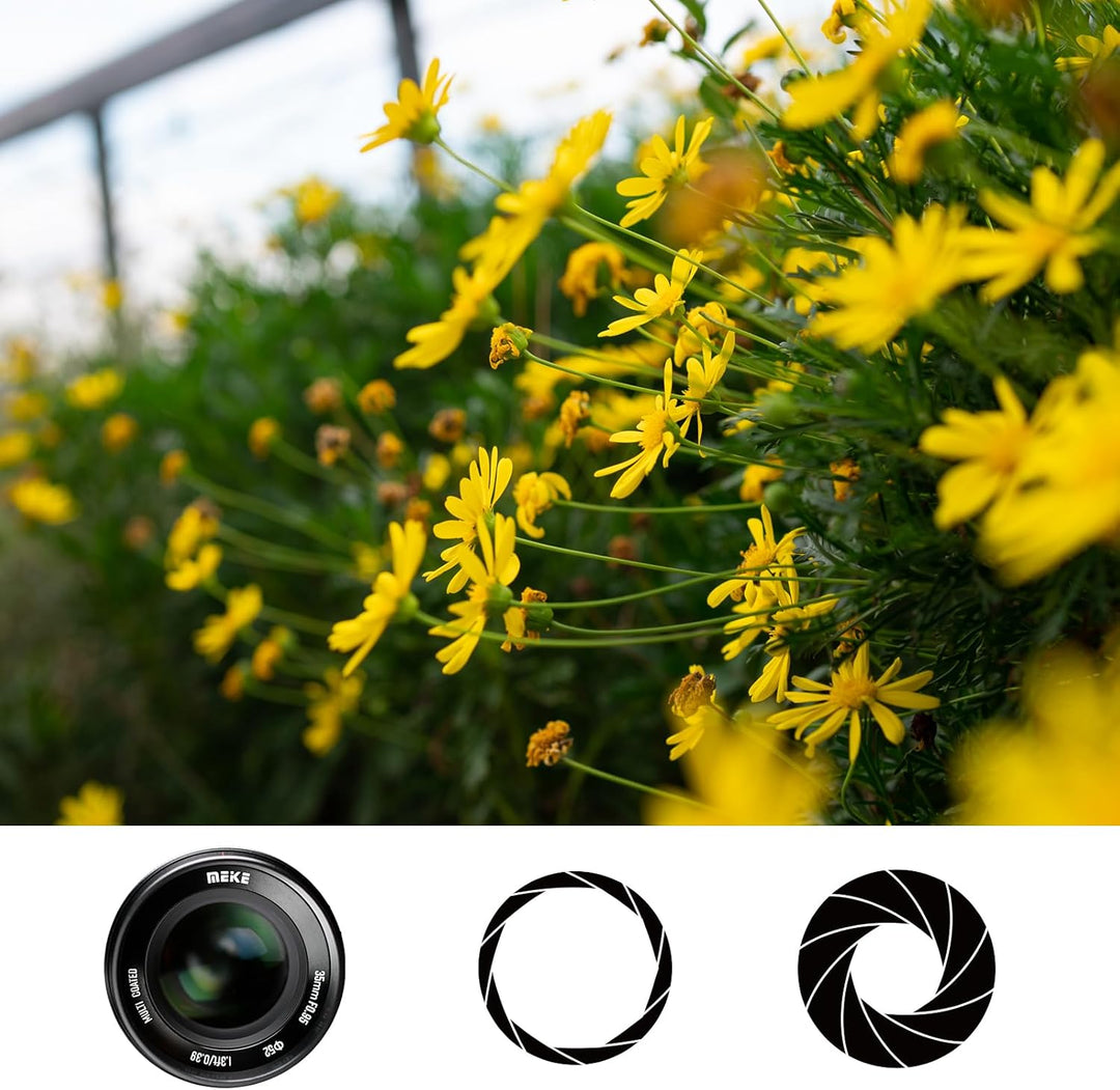 Meike 35 mm f0.95 grosser manueller Fokus Prime Festobjektiv APS-C kompatibel mit Canon EFM Mount sp