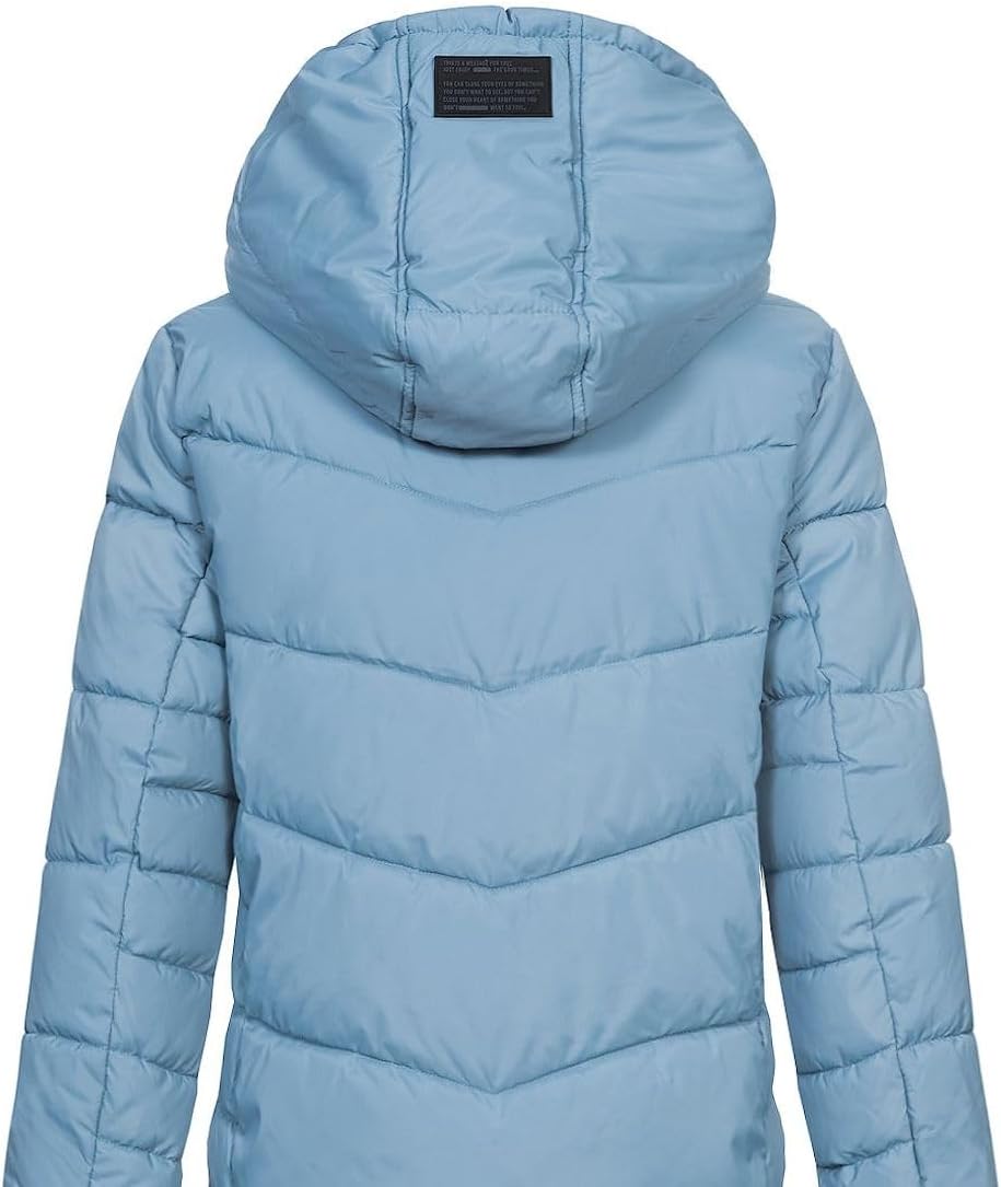 Sublevel Damen Jacke Steppmantel LSL-412 mit gefütterter Kapuze L Morning Fog Blue, L Morning Fog Bl