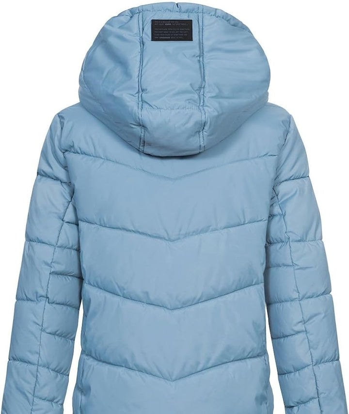 Sublevel Damen Jacke Steppmantel LSL-412 mit gefütterter Kapuze L Morning Fog Blue, L Morning Fog Bl