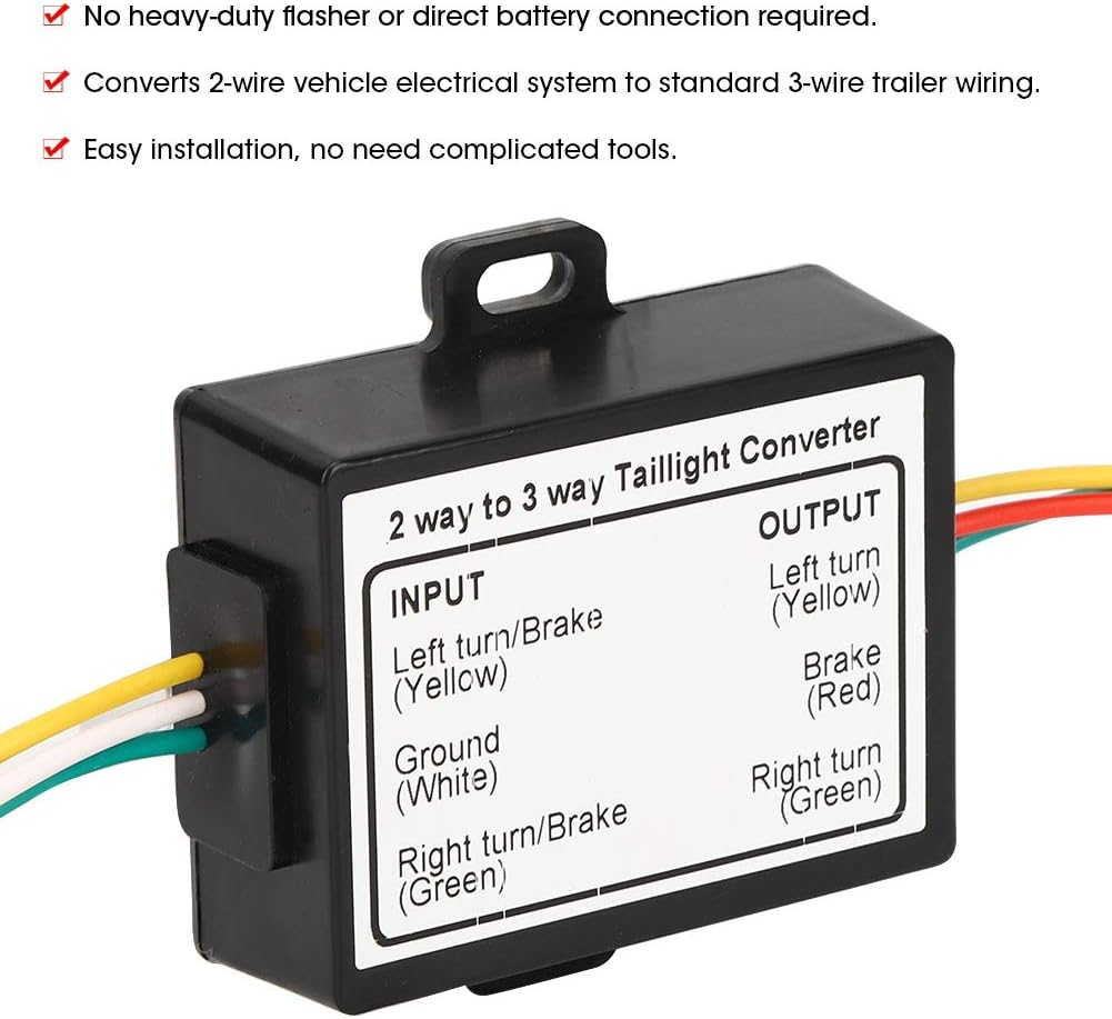 Rücklicht-Konverter, 2-zu-3-Draht-Spleiss-Anhänger-Konverter, elektrisches System, Kabelbaum-Adapter