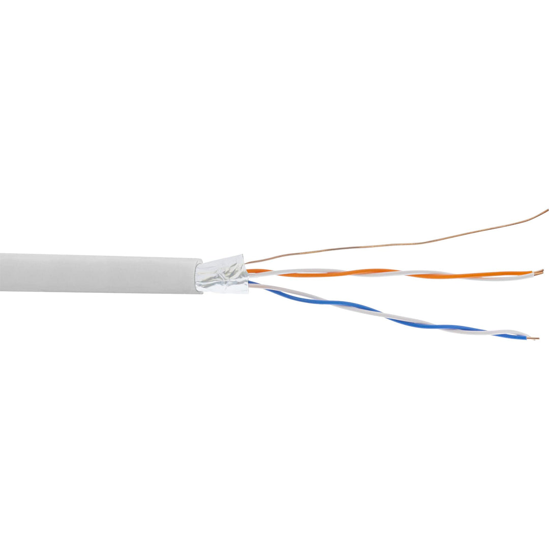 InLine 69980 Telefon-Kabel 4-adrig, 2x2x0,6mm, zum Verlegen, 100m Rolle