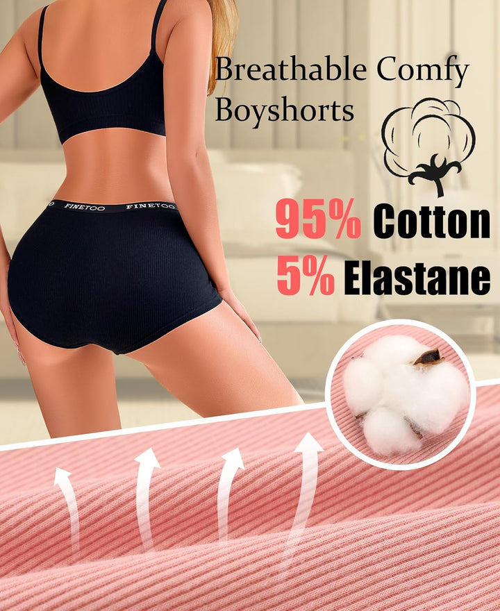 5er Pack Boxershorts Unterhosen Damen Unterwäsche Baumwolle Slips Atmungsaktive Shorts Damen Cotton