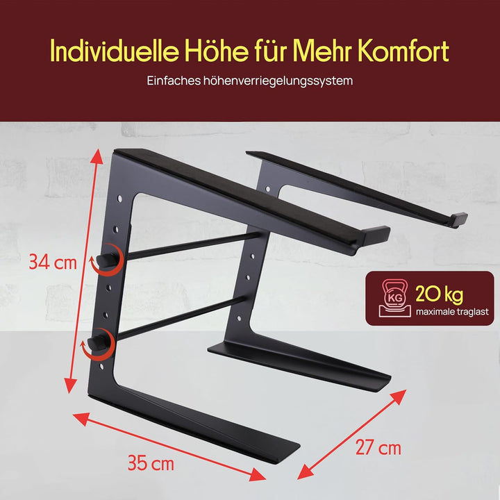Pyle Laptop Ständer – The Notebook Laptop Stand – Laptopständer Höhenverstellbar, Ergonomischer Lapt