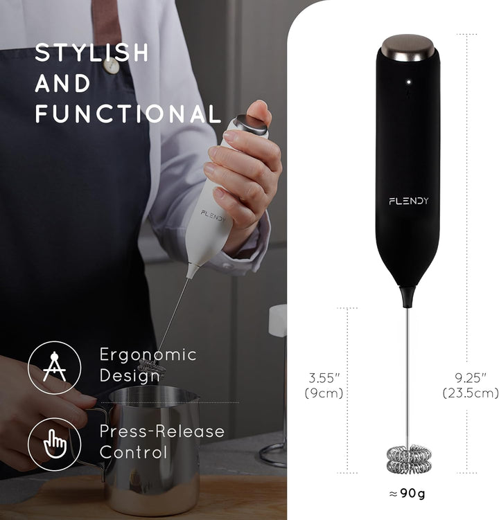 Wiederaufladbarer Hand Milchaufschäumer Stab, Aufschäumer Stab mit USB-C Ladehalterung, Mini Milchau