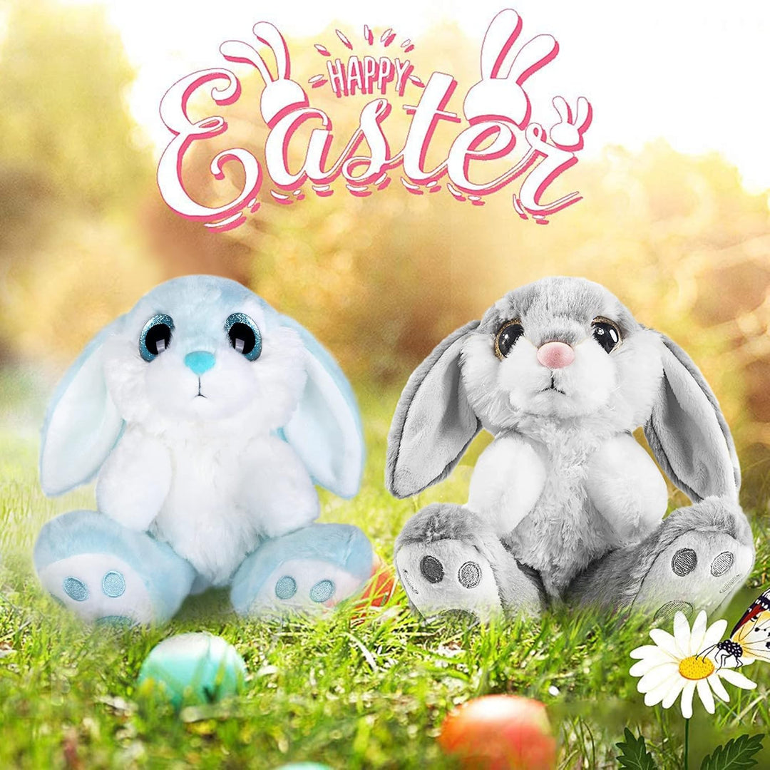 My OLi Osterhase Kuscheltiere 2 Stück Plüsch Hasen 18cm Floppy Ohren Sitzen Stofftier Hase für Kinde