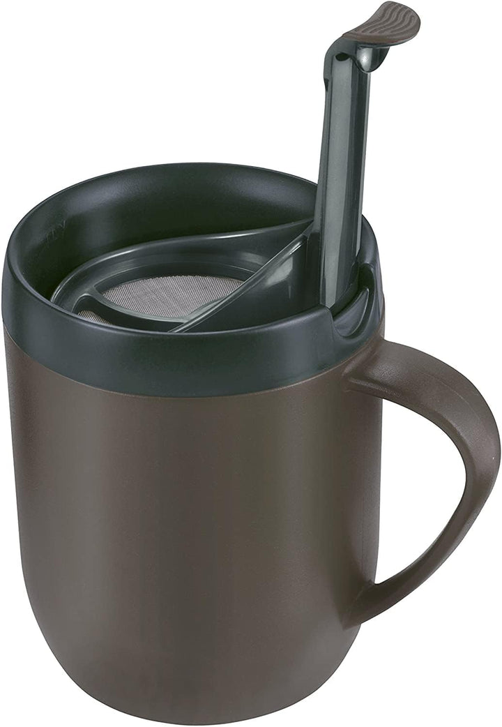 Zyliss E990001 Hot Mug Kaffeebecher, Plastik/Silikon, Grau, Thermobecher, Isoliert Reise Kaffeebeche