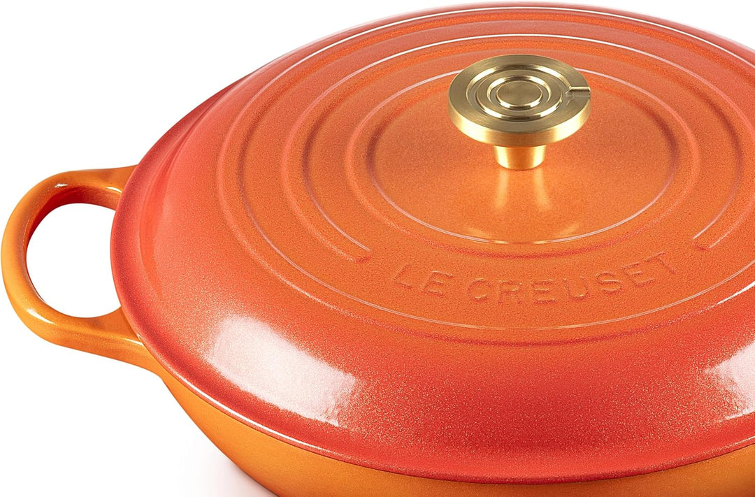 Le Creuset Flamme Dorée Flache Kasserolle, 32 cm Volcanic 4.7 Liter, Volcanic 4.7 Liter