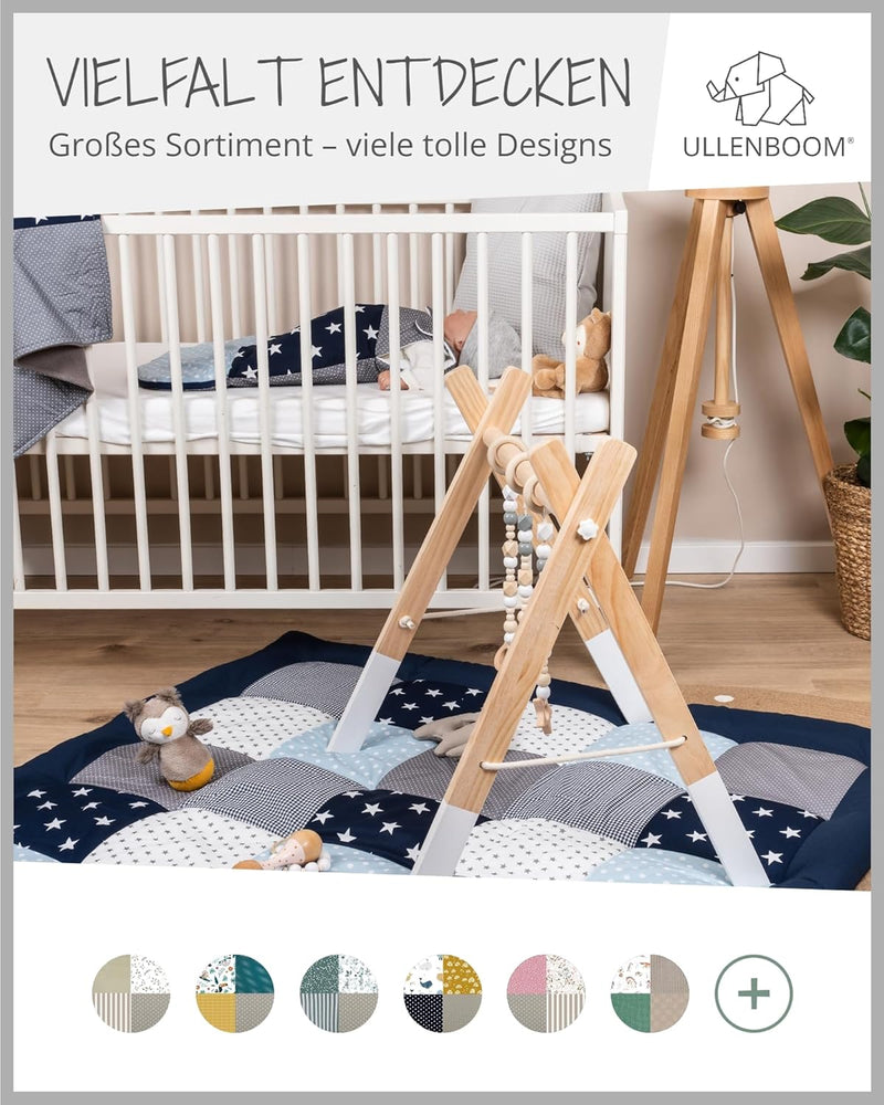 ULLENBOOM Kinderbettwäsche 100x135 cm - 100% OEKO-TEX Baumwolle - Blau Hellblau Grau - Kinder Bettwä