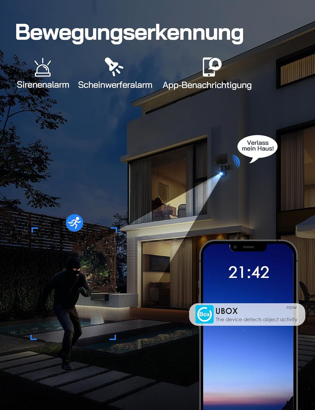 WOLFANG Wildkamera 4G LTE Mobilfunkkamera Solarbetrieben mit 2,5K View Live Video, Pan 355° Neigung