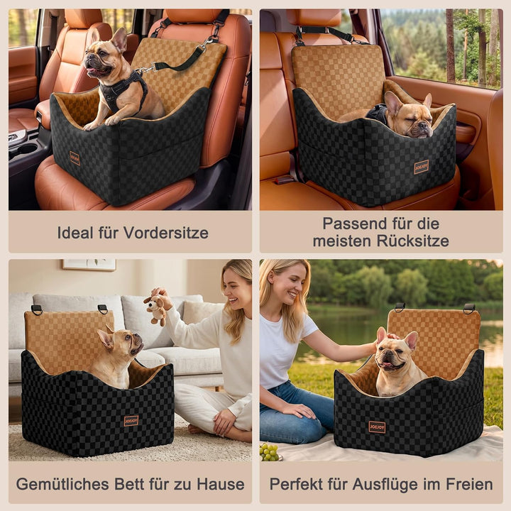JOEJOY Hunde Autositz für kleine bis mittlere Hunde,Waschbarer Ansteckbare Leine verdickter Memory-S
