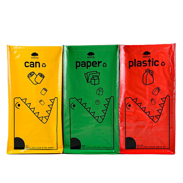 3er-Set Recycling-Müllbeutel, Recyclingbehälter und Wäschekorb, wiederverwendbarer, recycelbarer Mül