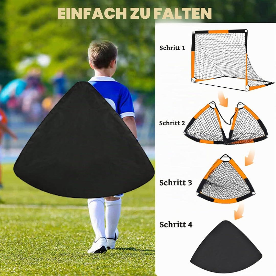 2-in-1 Fussballtor für Kinder | Faltbares Soccer Tor mit 5 Zielscheiben &amp; Tragetasche | Robuster Out