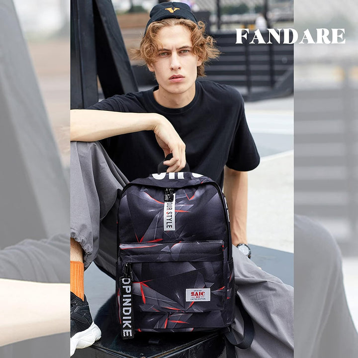 FANDARE Rucksäcke Schulrucksack Schulranzen Mädchen Jungs Schultasche Herren Damen Teenager Tagesruc