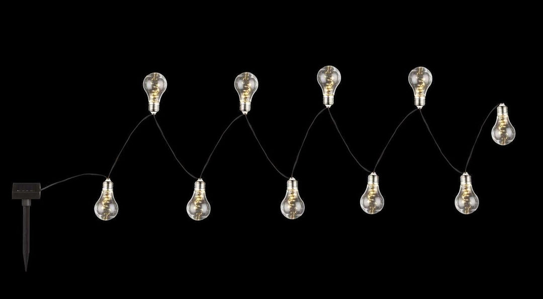 LED Solar Lichterkette Gartenparty Solarleuchte Solarlampe 10 Glübirnen Weihnachtsbeleuchtung Flash-