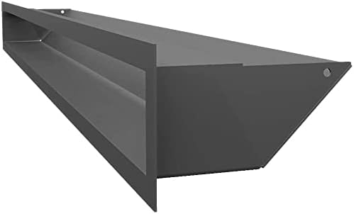 KRATKI Lüftungsgitter Luft | Warmluftgitter 9 x 100 cm | Graphit | Abluftgitter für Kamin Belüftung