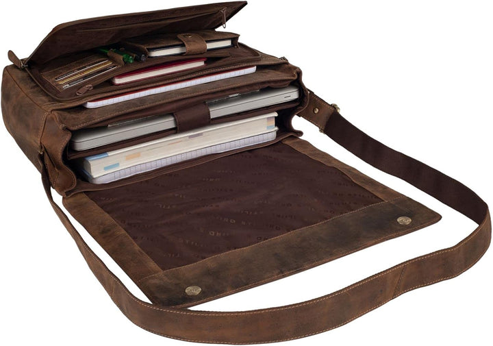 STILORD Vintage Umhängetasche Leder gross für Herren Damen 15.6 Zoll Laptoptasche Unitasche Bürotasc