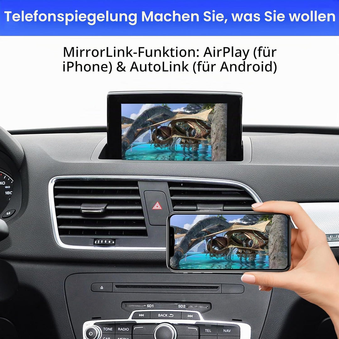 Road Top CarPlay Wireless Modul für Audi Q3 2014-2018 Jahr mit MMI 3G | HN+ Auto Software Version, C