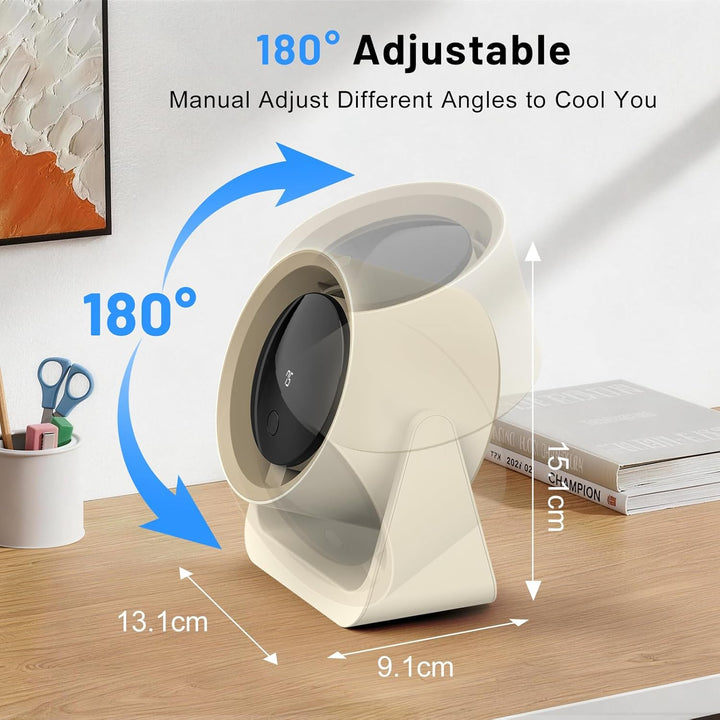 Schreibtischventilator, fünf Lüftergeschwindigkeiten, 180-Grad-Rotationseinstellung Tischventilator