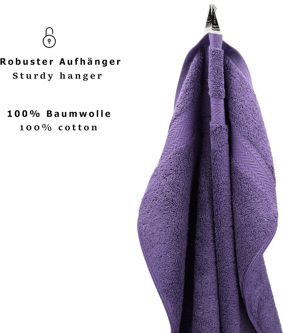 Betz 8 Stück Handtücher Set Grösse 50 x 100 cm Handtuch Premium 100% Baumwolle Farbe lila, Lila