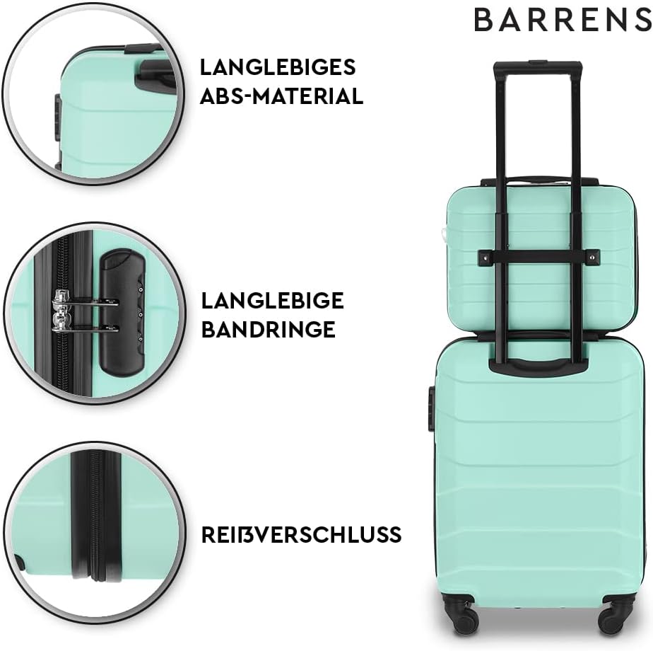 BARRENS Kosmetiktasche | Reiseetui mit Griff | Handgepäck | Zur Befestigung am Koffer oder zum Trage