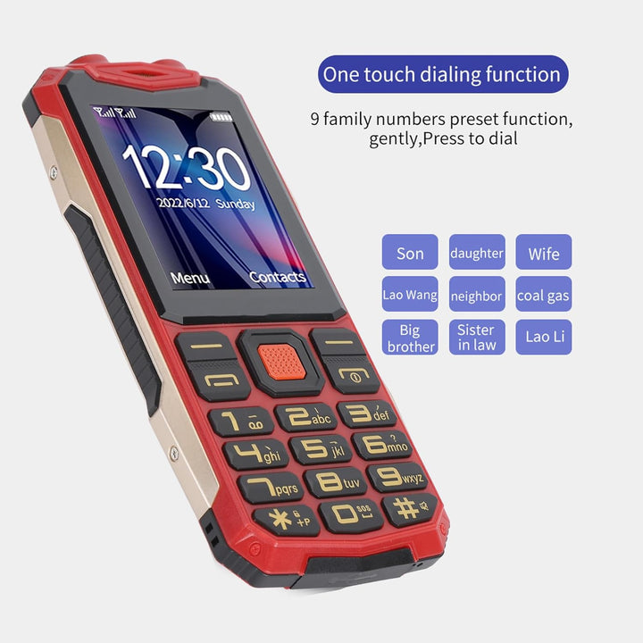 Senioren-Handy, 2,6 Zoll, 4800 MAh, SOS-Alarm, Vibration, BT-Kamera-Recorder, Musik-Player mit Klare