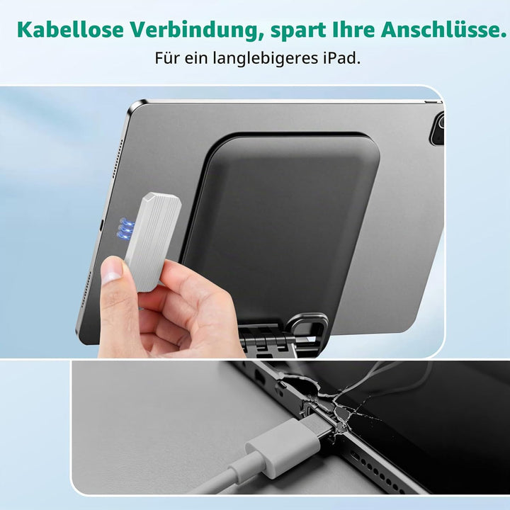 Magnetisches Kabelloses Ladegerät für iPad Pro 11 Zoll &amp; iPad Air 11 Zoll M4/M3/M2, Smart Connector