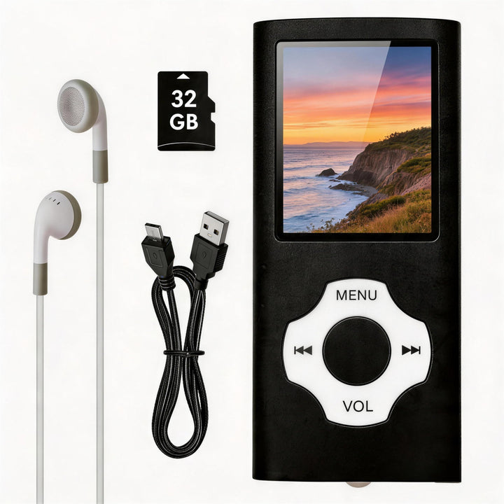 MP3 Player 32GB mit MicroSD Karte, Tragbarer MP4 Musik Player mit 1,8 Zoll Farbdisplay, HiFi Musikpl