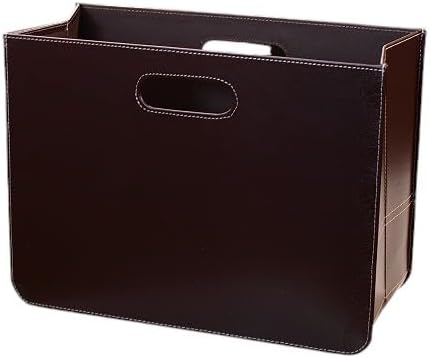 Design ZEITUNGSKORB Business | Kunstleder, 40,5x30,5x19,5 cm (BxHxT), Braun | Faltbarer Zeitschrifte