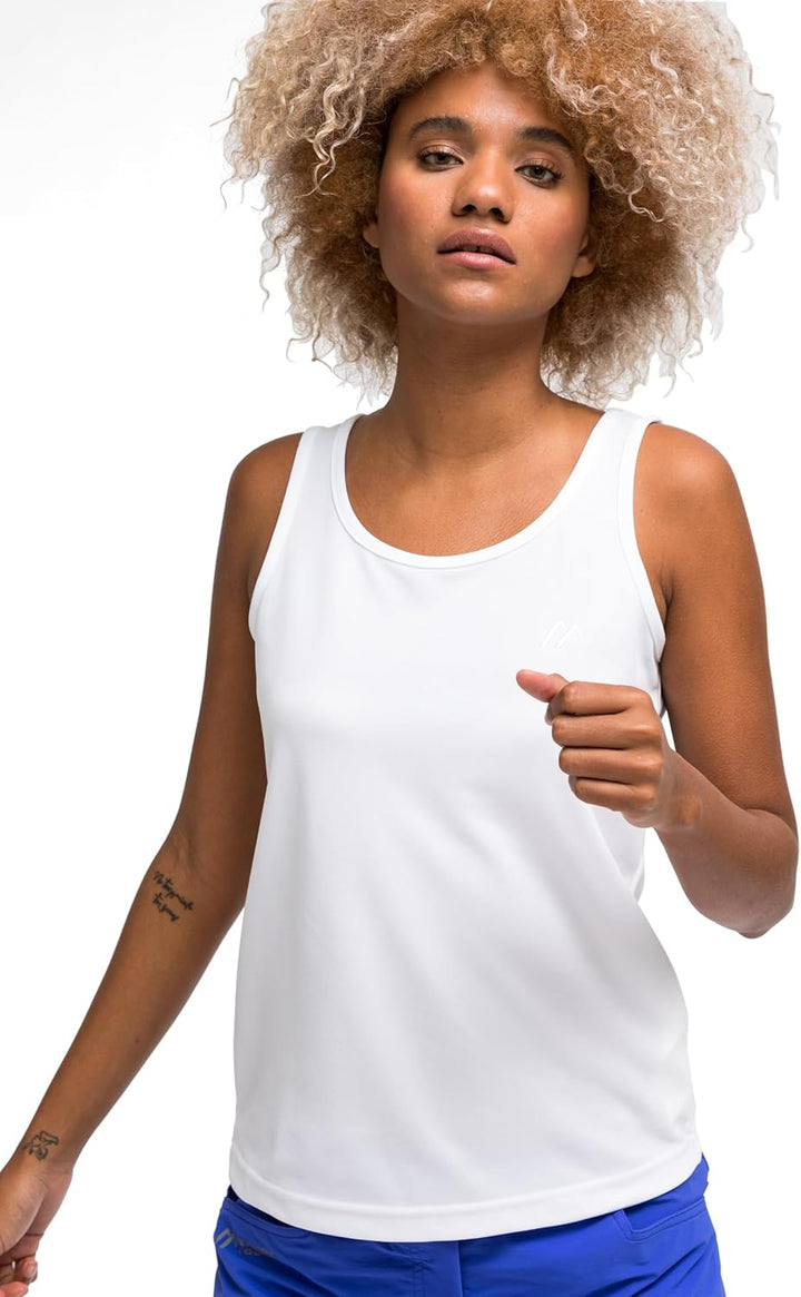 Maier Sports Petra, Ärmelloses Damen T-Shirt, Outdoorshirt mit Rundhals für Wandern und Freizeit, dr