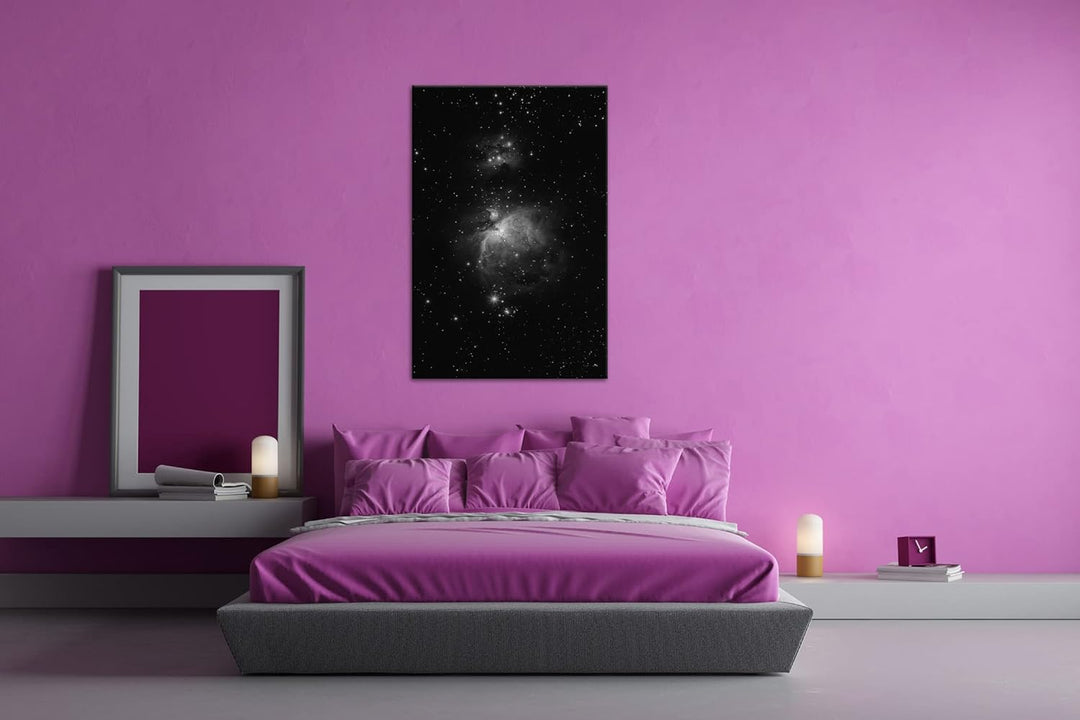 die Weiten des Weltalls Effekt: Schwarz&Weiss, Format: 80x60 als Leinwandbild, Motiv fertig gerahmt
