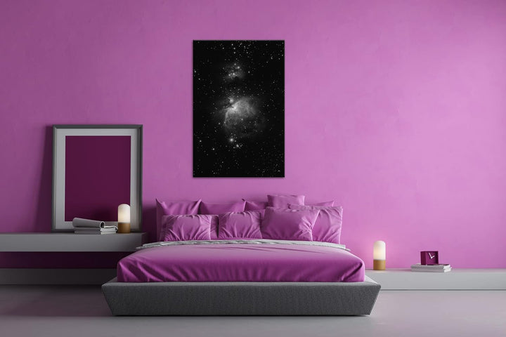 die Weiten des Weltalls Effekt: Schwarz&Weiss, Format: 80x60 als Leinwandbild, Motiv fertig gerahmt