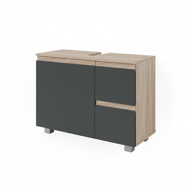 Vicco Waschbeckenunterschrank J-Shape, Sonoma/Anthrazit, 80 x 60.8 cm, Sonoma
