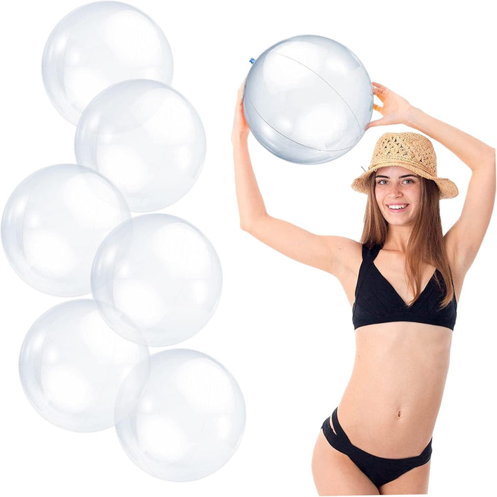 6 Stück aufblasbarer, transparenter Ball, 40,6 cm, PVC-Wasserball, heller Wasserballon, transparente
