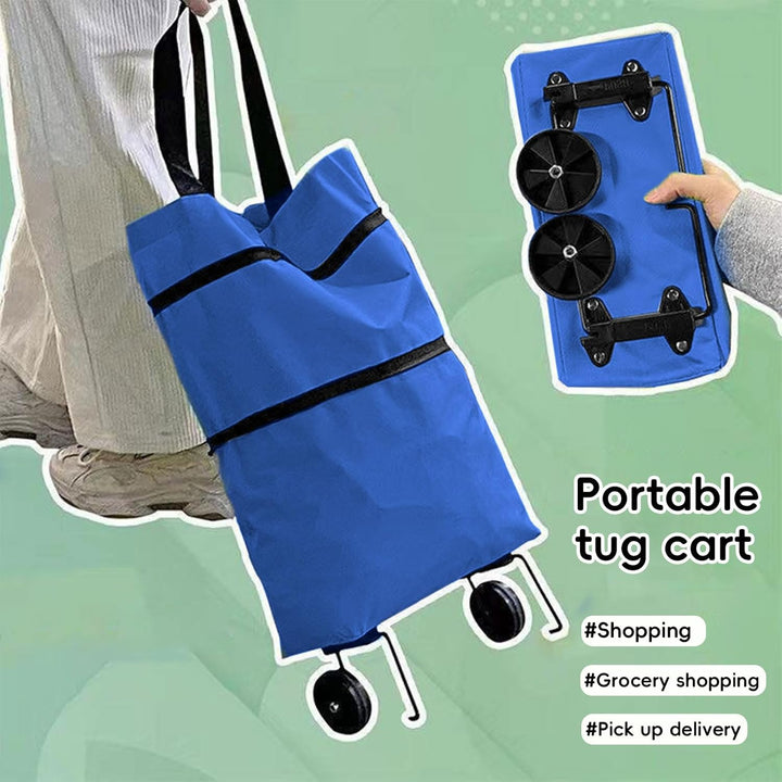 Einkaufstasche mit Rädern Faltbar, 2-in-1 Trolley-Tasche und Tragbare Tragetasche, Einkaufstasche Kl