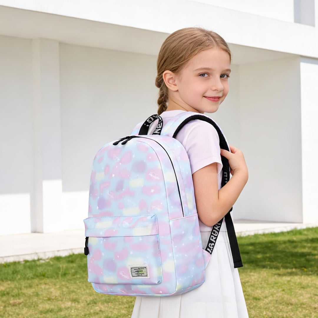 Lohol Leichter Schulrucksack für Mädchen, Kinder-Schulranzen-Rucksack mit Galaxie Aufdruck (Rosa), R