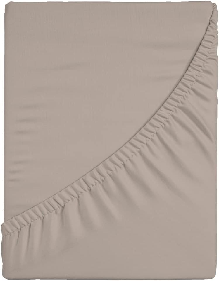 ESTELLA Spannbetttuch Natürlich Kiesel | 100x200 cm | Bio & GOTS Zertifiziert | passend für Matratze