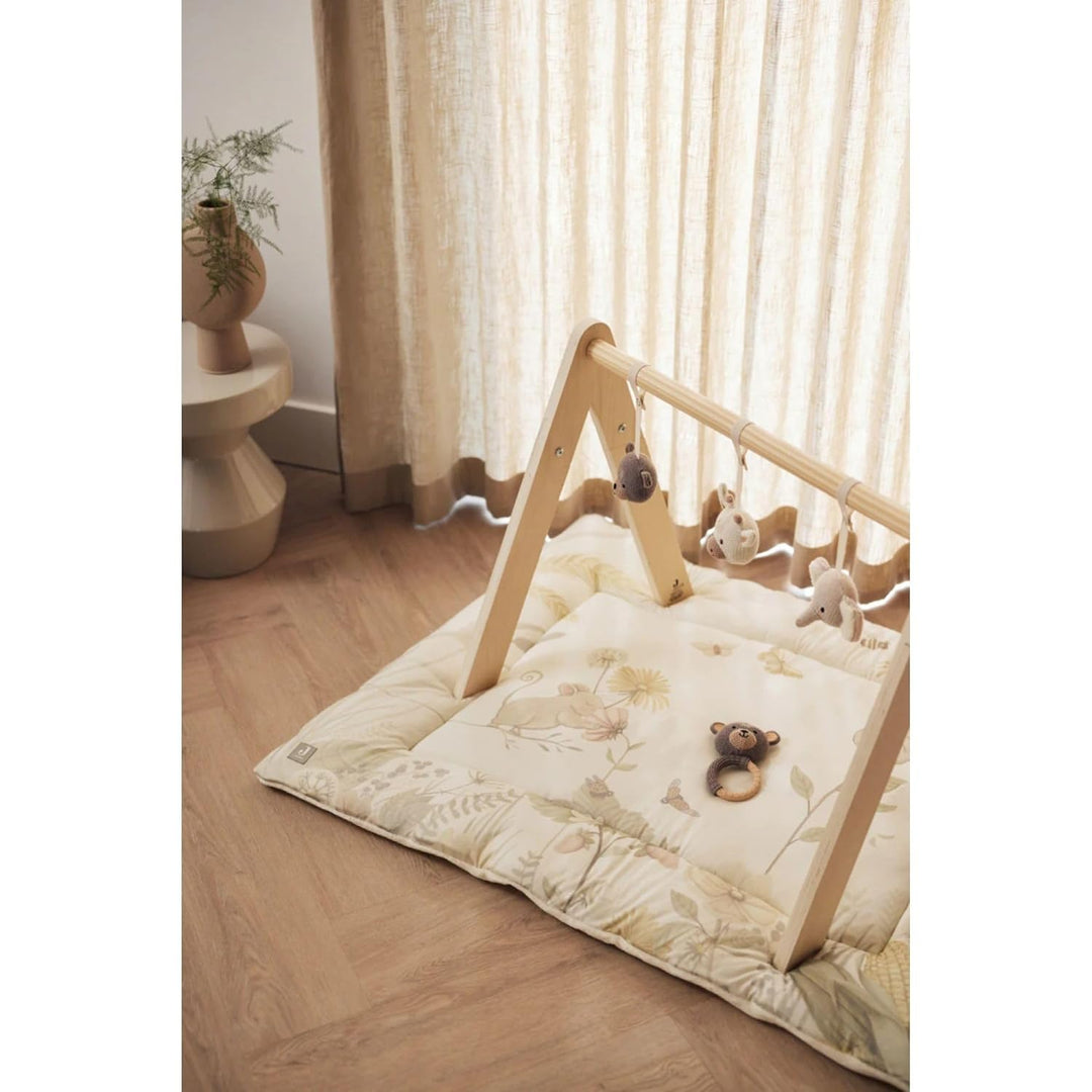 Jollein Krabbeldecke für Baby - Dreamy Mouse - Laufgittereinlage - 75x95 cm - Spieldecke Baby - Crem