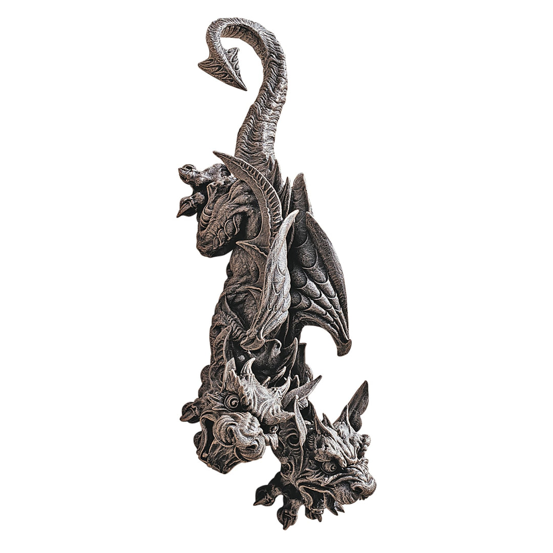 Design Toscano Hängender Drachen-Gargoyle mit Doppelkopf, Figur Single, Single
