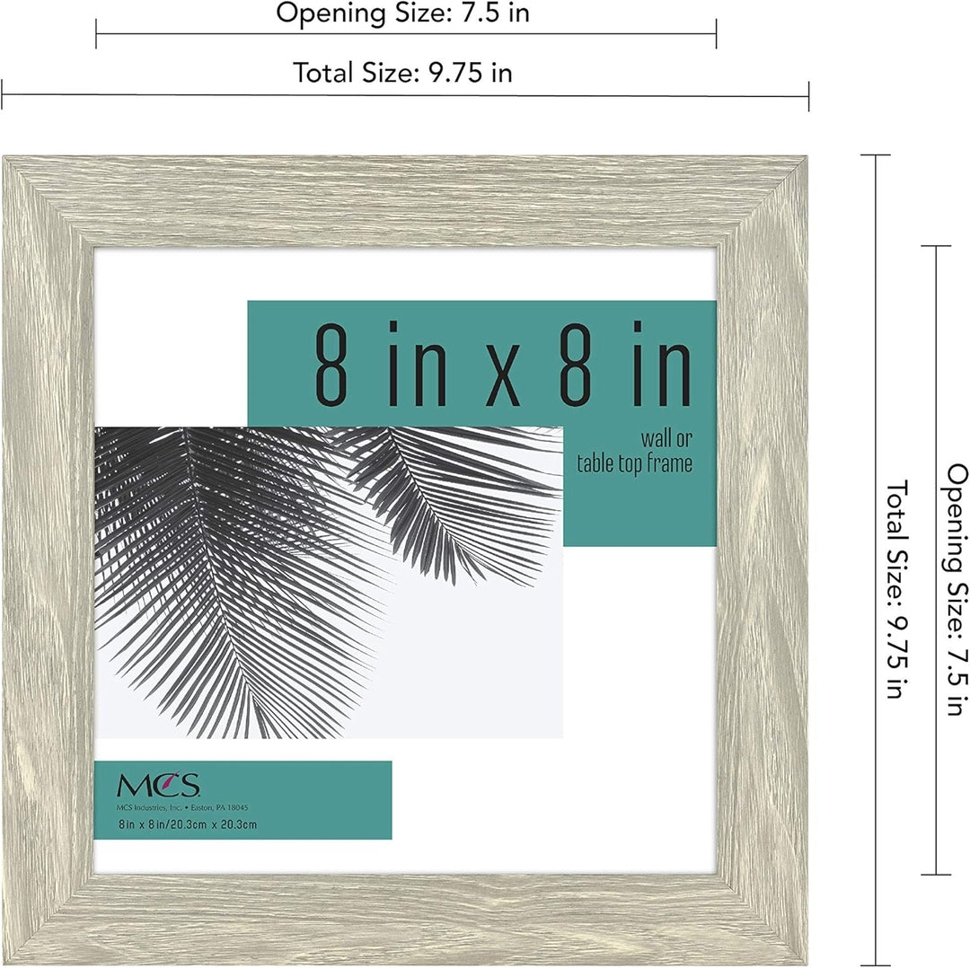 MCS 8x8 Inch Gallery Frame 2-Pack, Gray Woodgrain Studio Galerierahmen 20,3 x 20,3 cm, Grau Holzmase