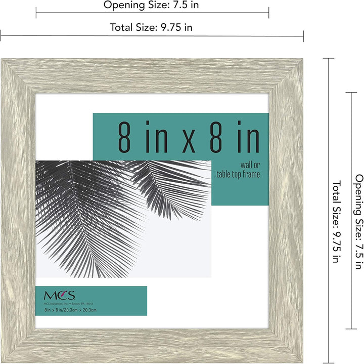 MCS 8x8 Inch Gallery Frame 2-Pack, Gray Woodgrain Studio Galerierahmen 20,3 x 20,3 cm, Grau Holzmase