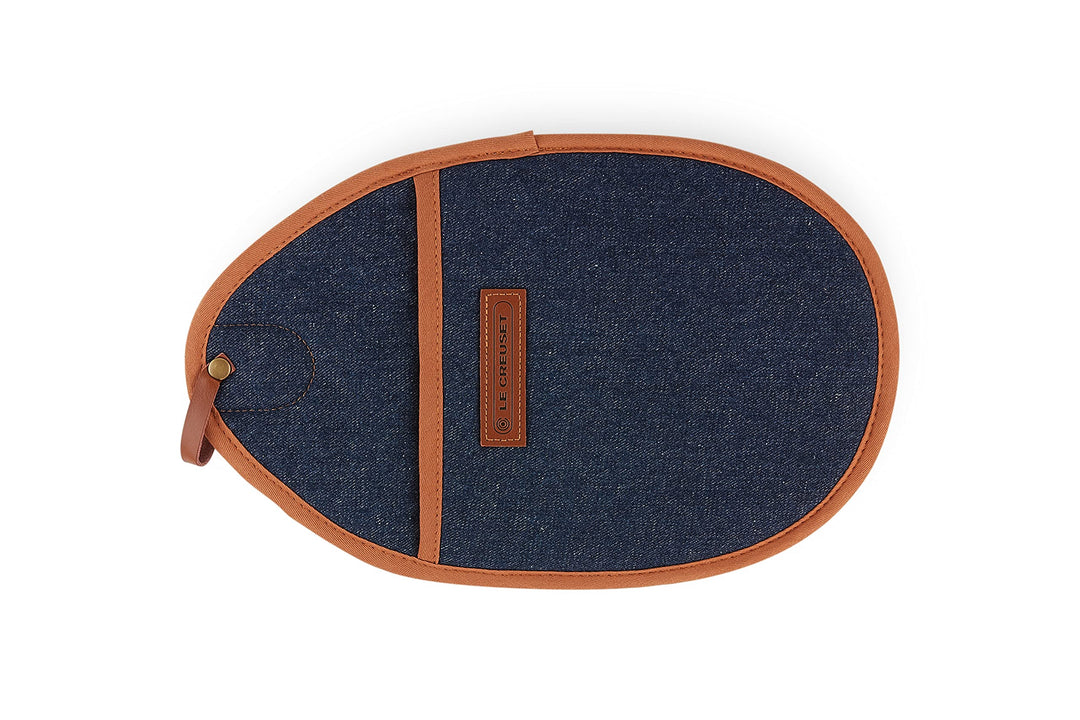 Le Creuset Topflappen, 100% Baumwolle, 12.5 in / 32 cm lang, Dark Blue Denim, 45200007760800, Dark B