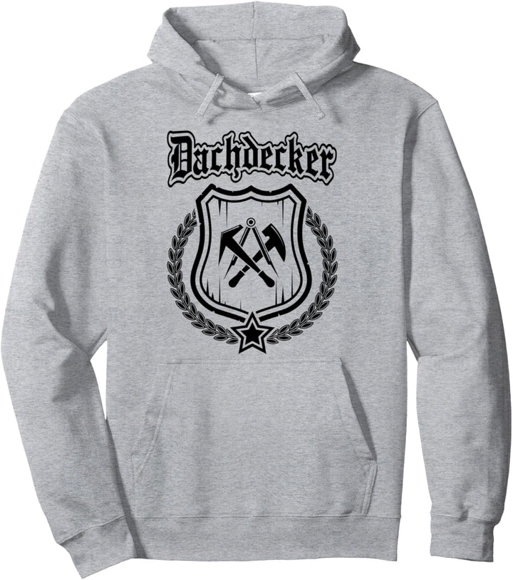 Dachdecker - Zunftzeichen auf Wappen mit Ehrenkranz. Pullover Hoodie
